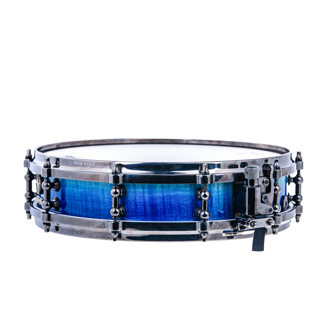 Sound World Lighting系列军鼓FMP-2：采用蒸汽热弯技术制成的火焰枫木14“x 4.5”亮蓝色