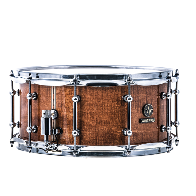 Sound World Rain系列军鼓FMP-2：采用蒸汽热弯技术制成的火焰枫木14“x 6.5”亮棕色