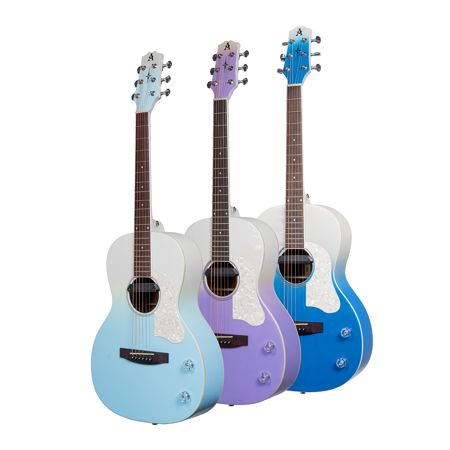 AOSEN F-680:olk 吉他专业 38 英寸纯面板指弹吉他.天蓝色/紫色/宝蓝色