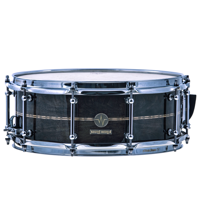 Sound World Rain系列小军鼓 MP-1：枫木采用蒸汽热弯技术制成 14“x 5.5” 光面棕色/光面透明黑色